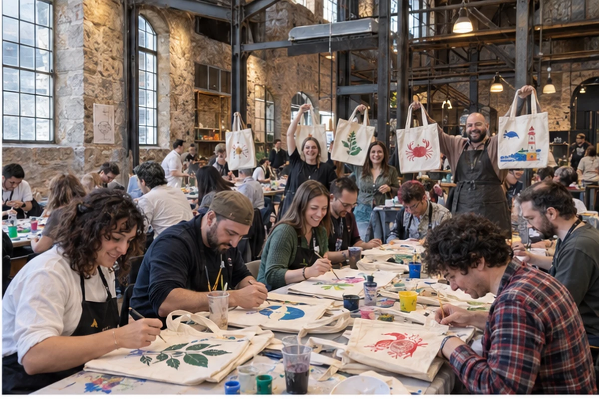 Escena ilustrativa de un equipo participando en un taller creativo